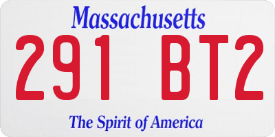 MA license plate 291BT2