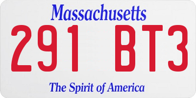 MA license plate 291BT3