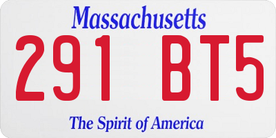 MA license plate 291BT5
