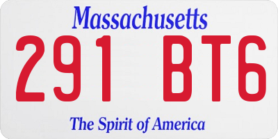 MA license plate 291BT6