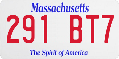 MA license plate 291BT7