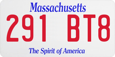MA license plate 291BT8