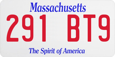 MA license plate 291BT9