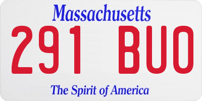 MA license plate 291BU0