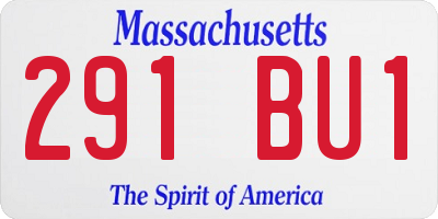 MA license plate 291BU1