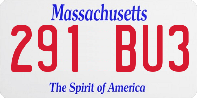 MA license plate 291BU3