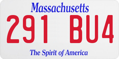 MA license plate 291BU4