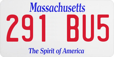 MA license plate 291BU5