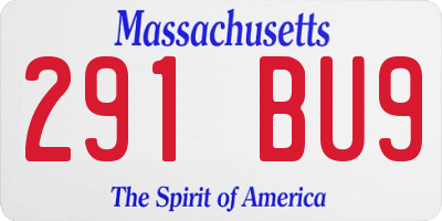 MA license plate 291BU9