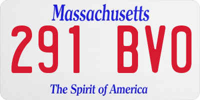 MA license plate 291BV0
