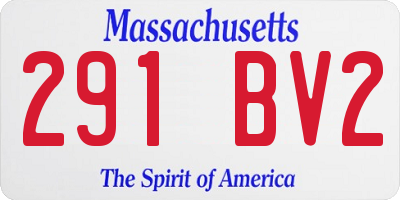 MA license plate 291BV2