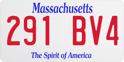MA license plate 291BV4