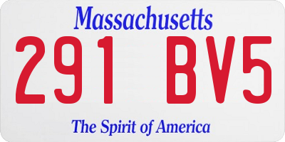 MA license plate 291BV5