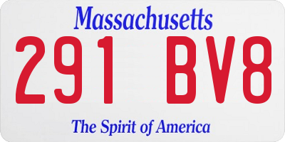MA license plate 291BV8