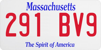 MA license plate 291BV9