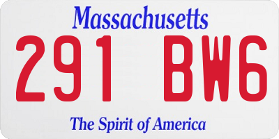 MA license plate 291BW6