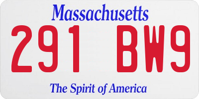 MA license plate 291BW9