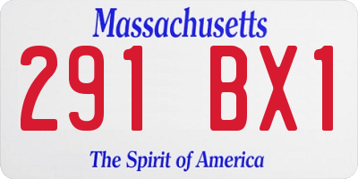 MA license plate 291BX1