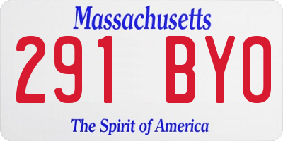 MA license plate 291BY0