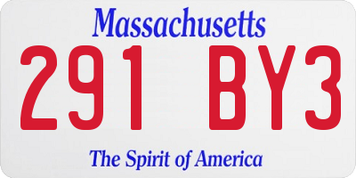 MA license plate 291BY3