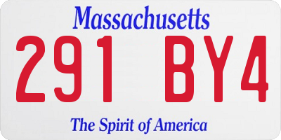 MA license plate 291BY4