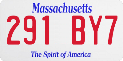 MA license plate 291BY7