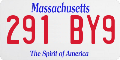 MA license plate 291BY9