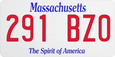 MA license plate 291BZ0