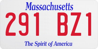 MA license plate 291BZ1