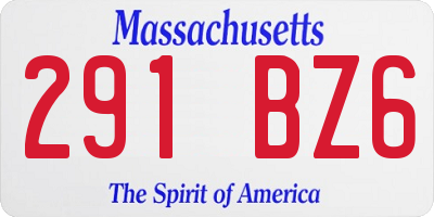 MA license plate 291BZ6