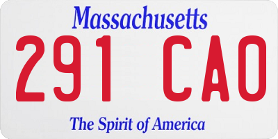 MA license plate 291CA0