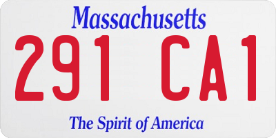 MA license plate 291CA1