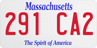MA license plate 291CA2