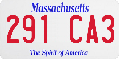 MA license plate 291CA3