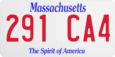 MA license plate 291CA4