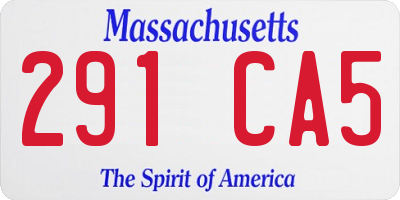 MA license plate 291CA5