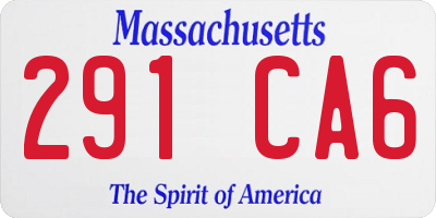 MA license plate 291CA6