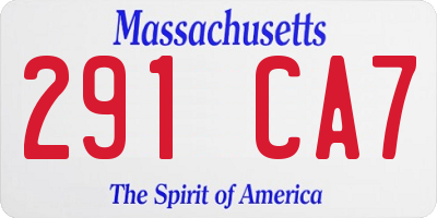 MA license plate 291CA7