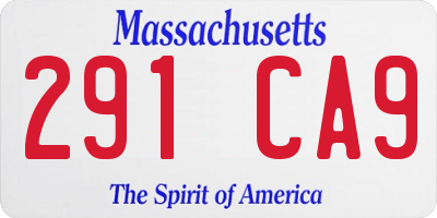 MA license plate 291CA9
