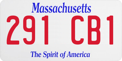 MA license plate 291CB1