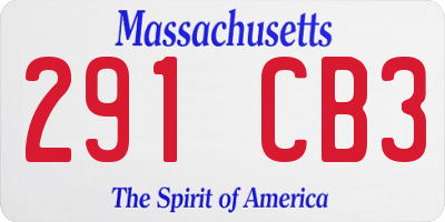 MA license plate 291CB3