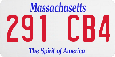 MA license plate 291CB4
