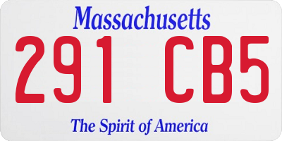 MA license plate 291CB5