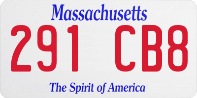 MA license plate 291CB8