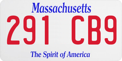 MA license plate 291CB9
