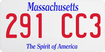 MA license plate 291CC3