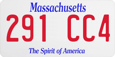 MA license plate 291CC4