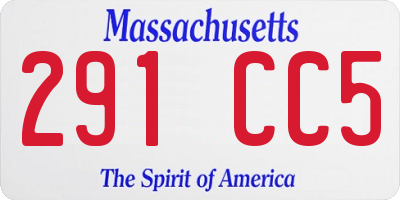 MA license plate 291CC5
