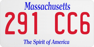MA license plate 291CC6