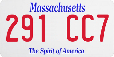 MA license plate 291CC7